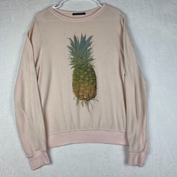 Wildfox Sweater Womens Size Small Long Sleeve Scoop Neck Pineapple Sweatshirt - Picture 1 of 11